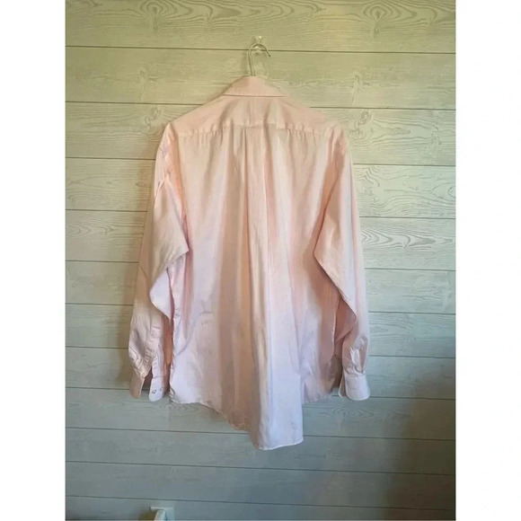 Men’s Paul Fredrick pink long sleeve dress shirt size 17/36 - Picture 3 of 3